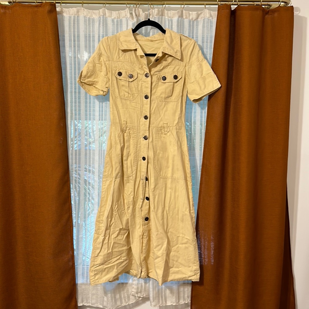 Cotton safari vintage dress small